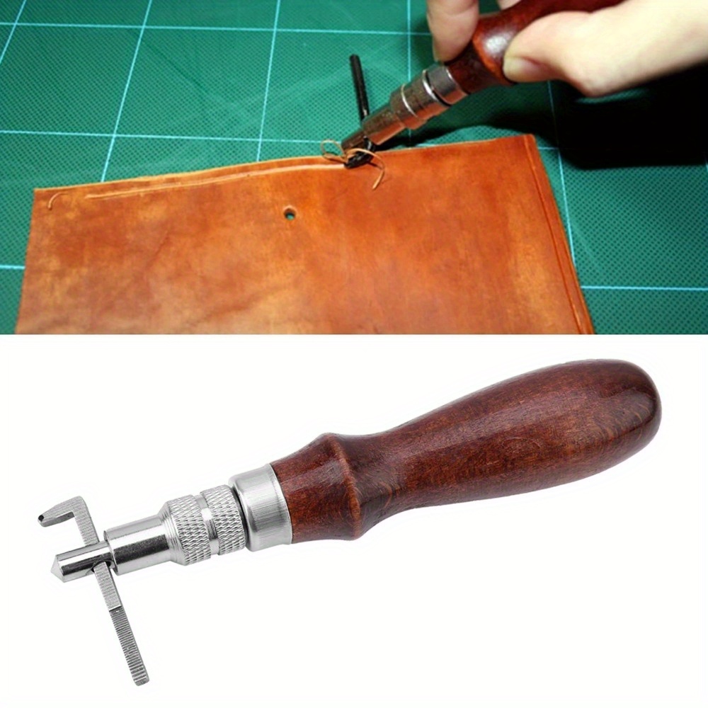 Groover Stitching Tool - เครื่องมือทำร่องหนังแบบปรับได้ 1 ชิ้น สำหรับงานฝีมือหนัง DIY
