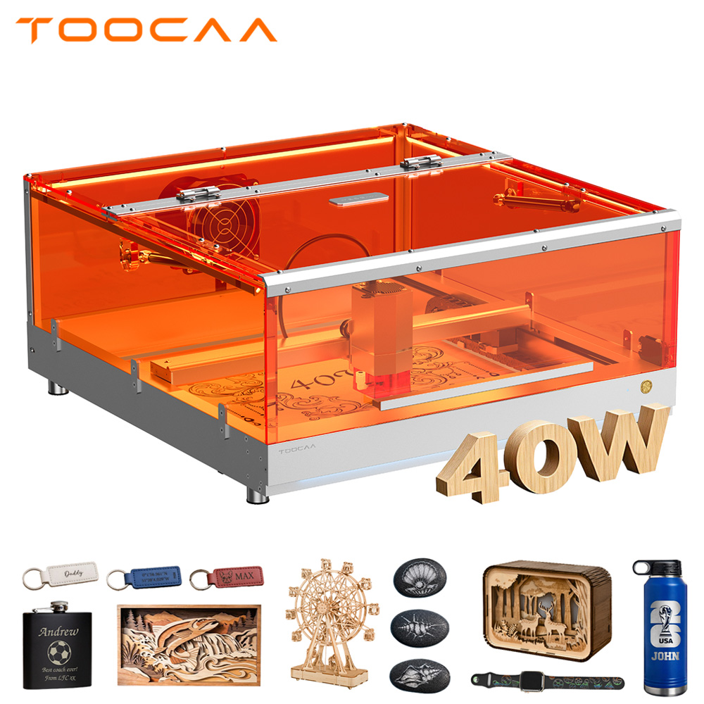 Leatherwork Machine - เครื่องแกะสลักและตัดด้วยเลเซอร์แบบตั้งโต๊ะ TOOCAA L2 40W AI พร้อมระบบป้องกันความปลอดภัยระดับ