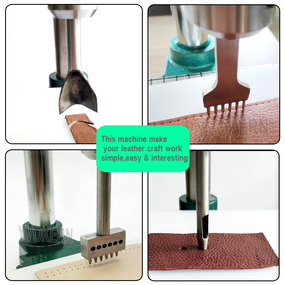 เงียบหนังรู Punch คู่มือเครื่อ - Leatherwork Hand Press บทวิจารณ์และราคา